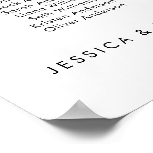 10 Tafels Onze favoriete Mensen Zitschema Plan Poster (Hoek)