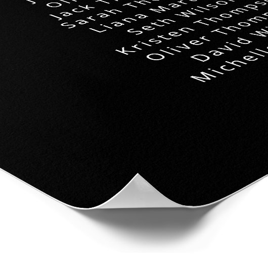 10 Tafels Vind uw Seat Black Zittingkaart Poster (Hoek)