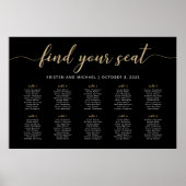 10 Tafels Vind uw Seat Black Zittingkaart Poster (Voorkant)