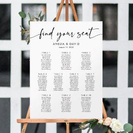 10 Tafels Vind uw zitplaatskaart Poster