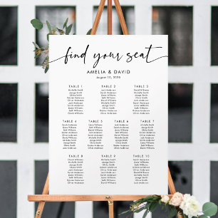 10 Tafels Vind uw zitplaatskaart Poster