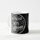 10% Talent 90% Cafeïne Koffiemok (Voorkant links)