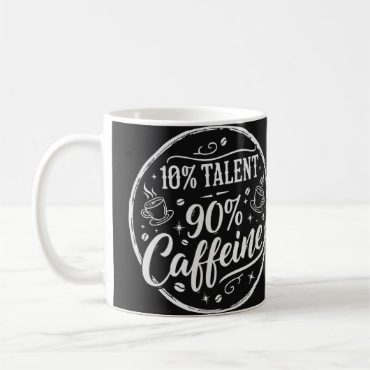 10% Talent 90% Cafeïne Koffiemok (Links)