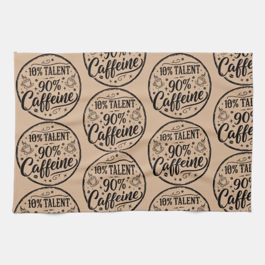 10% Talent 90% Cafeïne Theedoek (Horizontaal)