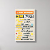 10 Things That Require Zero Talent Canvas Afdruk (Voorkant)