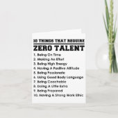 10 Things That Require Zero Talent Motivational  Kaart (Voorkant)
