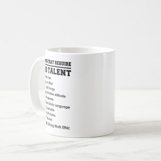 10 Things That Require Zero Talent Motivational Koffiemok (Voorkant links)