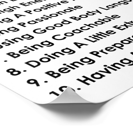 10 Things That Require Zero Talent Motivational  Poster (Hoek)