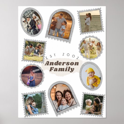 10 Tien Foto Modern Elegante Collage Familie Liefd Poster (Voorkant)