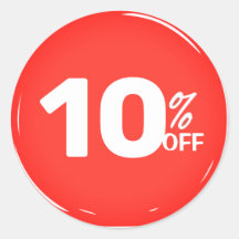 10% Tien procent korting op verkoop