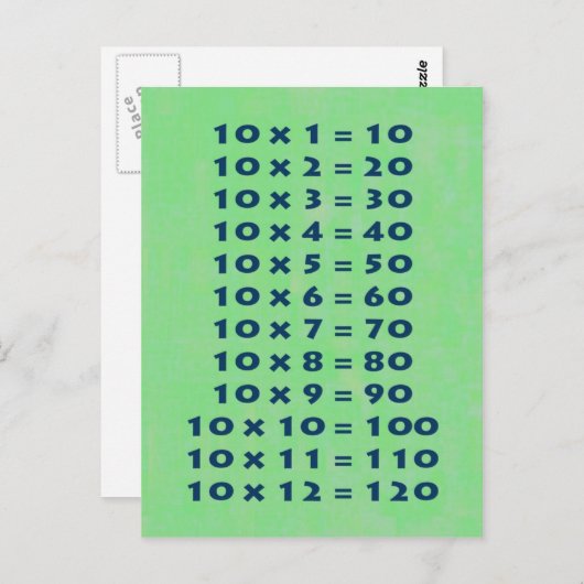 #10 Times Table Collectible Briefkaart (Voorkant / Achterkant)