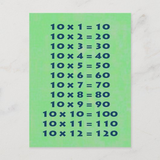 #10 Times Table Collectible Briefkaart (Voorkant)
