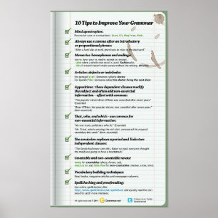 10 tips om je grammatica te verbeteren poster