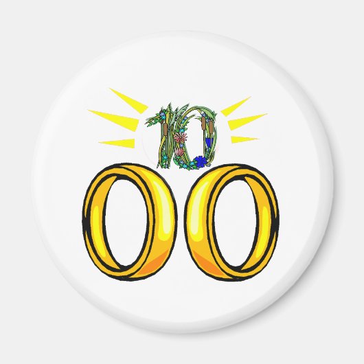 10 trouwdag t magneet (Voorkant)
