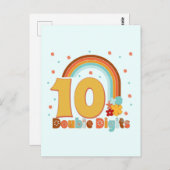 10 Tweecijferige verjaardag Girl Groovy Party Briefkaart (Voorkant / Achterkant)