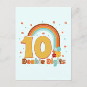 10 Tweecijferige verjaardag Girl Groovy Party Briefkaart (Voorkant)