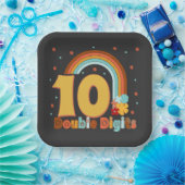 10 Tweecijferige verjaardag Girl Groovy Party Papieren Bordje (Feest)