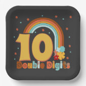 10 Tweecijferige verjaardag Girl Groovy Party Papieren Bordje (Voorkant)