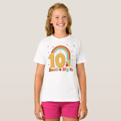 10 Tweecijferige verjaardag Girl Groovy Party T-Sh T-shirt (Voorkant volledig)