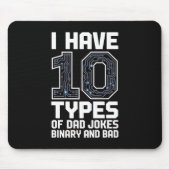 10 Types Dad Jokes Binary Programmer Desk Muismat (Voorkant)