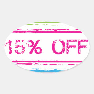 10 % uit 15 % uit 25 % uit stempel ovale sticker