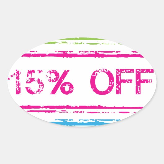 10 % uit 15 % uit 25 % uit stempel ovale sticker (Voorkant)