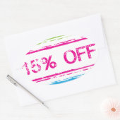 10 % uit 15 % uit 25 % uit stempel ovale sticker (Envelop)