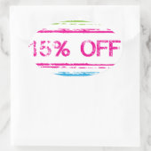 10 % uit 15 % uit 25 % uit stempel ovale sticker (Tas)