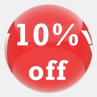 10% uit (Percentage) Ronde glanzende Sticker