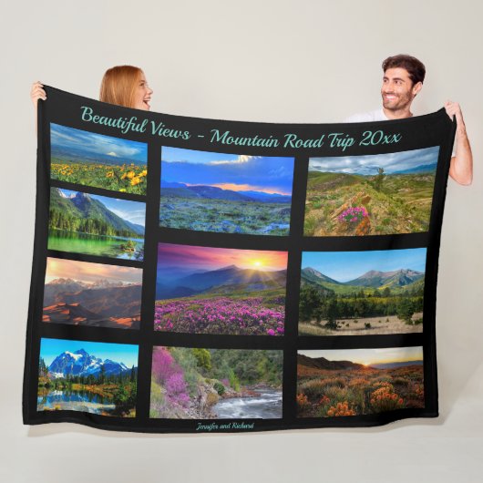 10 Vakfoto's aanpassen Trip van een leven lang Fleece Deken (In situ)