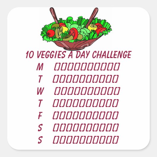 10 Veggies per dag Challenge Planner Sticker (Voorkant)