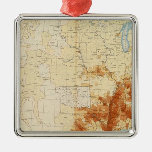 10 Verkleurde populatie 1890 Metalen Ornament (Voorkant)