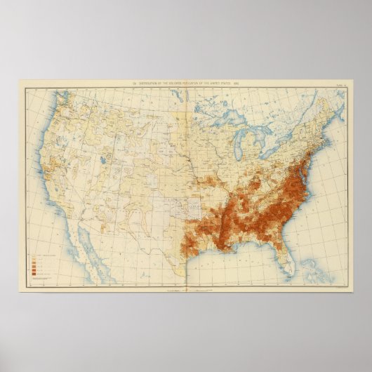 10 Verkleurde populatie 1890 Poster (Voorkant)