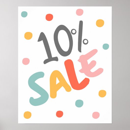 10% Verkoopteken, 10% Kortingsteken, Grote Verkoop Poster (Voorkant)