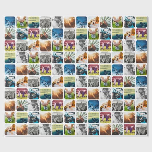 10 vierkant Sjabloon Rond Wit Lijst van het Net va Cadeaupapier (Vlak)