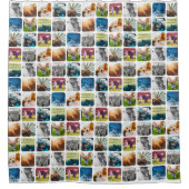 10 vierkant Sjabloon Rond Wit Lijst van het Net va Douchegordijn (Voorkant)