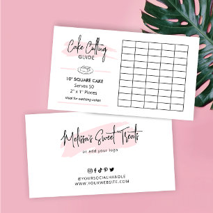 10"Vierkante Cake 2x1 Porties Snijgids Informatiekaartje