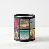 10 vierkante zwarte fotocollage mok (Midden)