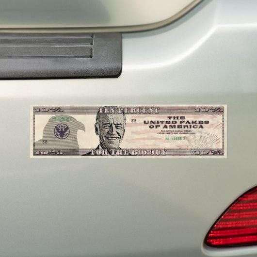 10% voor de grote man bumpersticker (Op auto)