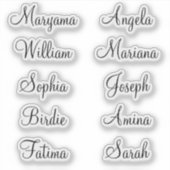 10 Voornaam | Moderne Calligrafie Stickers (Voorkant)