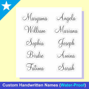 10 Voornaam Moderne Calligrafie Stickers