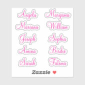 10 voornamen voor meisjes | Kalligrafie Stickers (Vel)