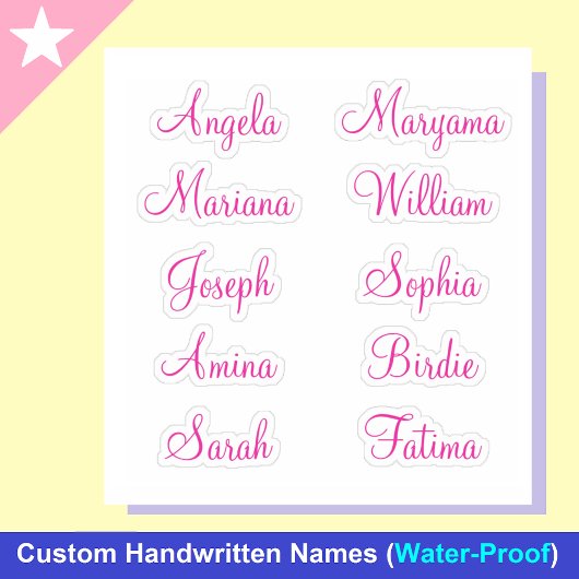 10 voornamen voor meisjes | Kalligrafie Stickers