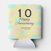 10 wedding anniversary yellow pastel name retro bo blikjeskoeler (Achterkant)