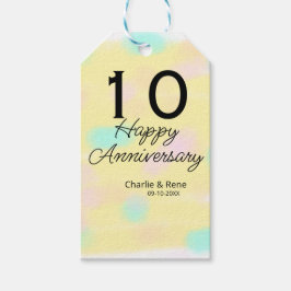 10 wedding anniversary yellow pastel name retro bo cadeaulabel