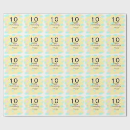 10 wedding anniversary yellow pastel name retro bo cadeaupapier