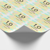 10 wedding anniversary yellow pastel name retro bo cadeaupapier (Hoek)