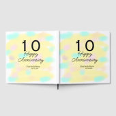 10 wedding anniversary yellow pastel name retro bo gastenboek (Volledig)