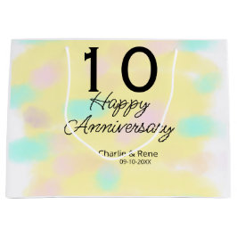 10 wedding anniversary yellow pastel name retro bo groot cadeauzakje