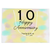 10 wedding anniversary yellow pastel name retro bo groot cadeauzakje (Achterkant)